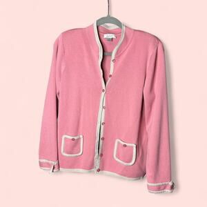 Pink and white cardigan